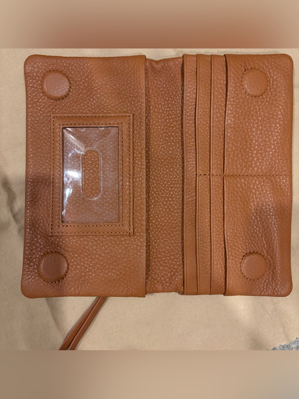NWT Hobo Lumen Continental Wallet Warm Honey 100% Genuine Leather - Picture 7 of 10